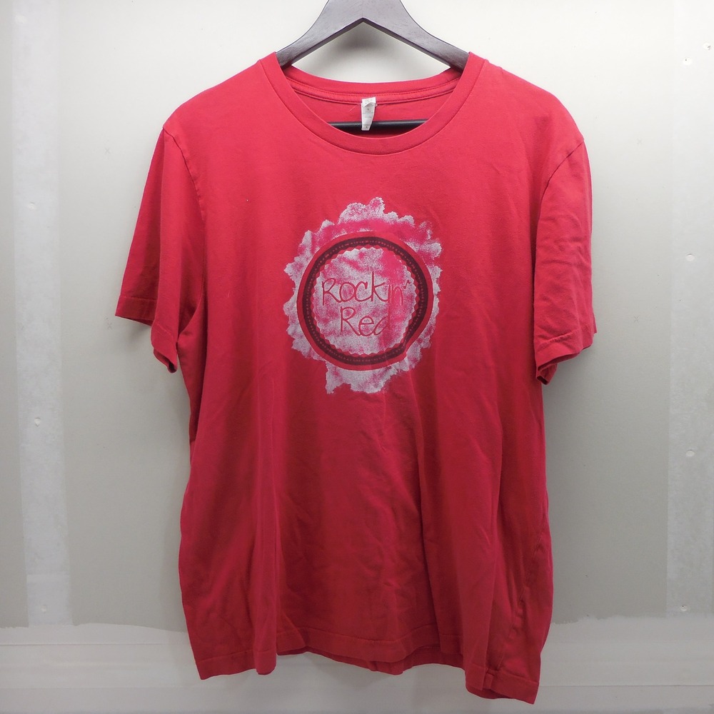 Bella Canvas Rockin Red Graphic Tee Shirt Mens XL Short Sleeve Crew Neck